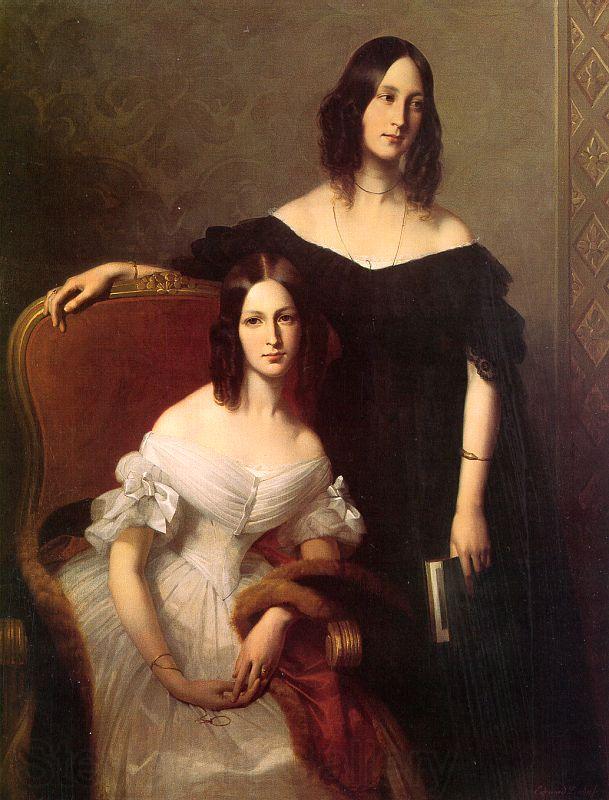 Louis-Edouard Dubufe Portrait of Two Sisters France oil painting art
